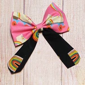 Retro Rainbow hair bow